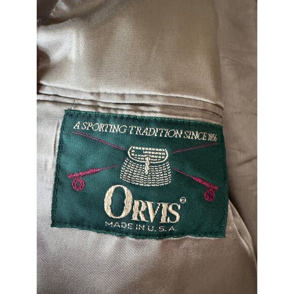 VTG Orvis Mens Suede Leather Blazer Jacket 42L Light Brown 90s Western Ranch USA - Picture 10 of 15